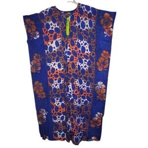 Womens House Dress ONE SIZE fits most Kaftan Beach CoverUp Cotton Colorful NEW
